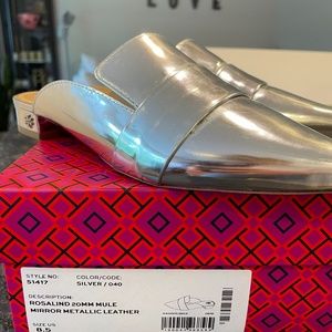 TORY BURCH Rosalind 20mm Mule Mirror Metallic 8.5